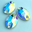 OVAL - 7x10mm - 1szt. Szklane CRYSTAL AB / nr. 472b