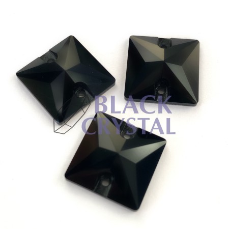 KAMIENIE SZKLANE KWADRAT JET BLACK, SEW ON STONES