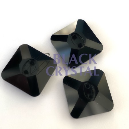 GUZIKI - 14mm - 1szt. Szklane JET BLACK / nr. 143b