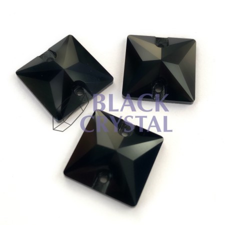 KAMIENIE SZKLANE KWADRAT JET BLACK, SEW ON STONES