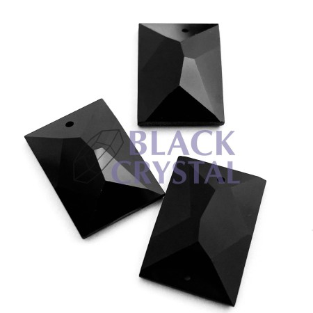 KAMIENIE SZKLANE PROSTOKĄT JET BLACK, SEW ON STONES