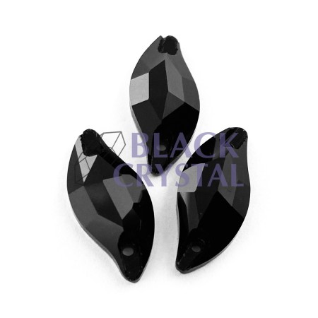 KAMIENIE SZKLANE LISTEK JET BLACK, SEW ON STONES