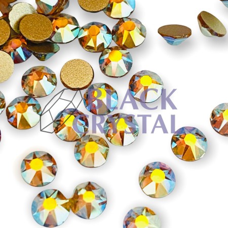 CYRKONIE LIGHT TOPAZ AB EXELLENT RHINESTONES BLACK CRYSTAL