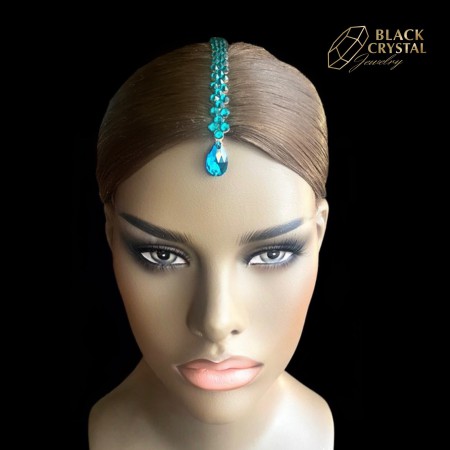 PASEK OZDOBNY Z ŁEZKĄ / BLUE ZIRCON