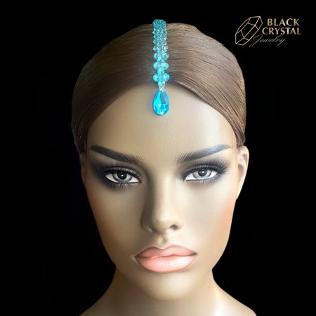 PASEK OZDOBNY Z ŁEZKĄ / AQUAMARINE