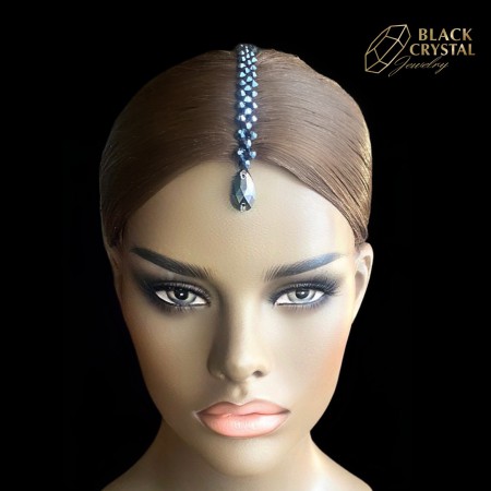 PASEK OZDOBNY Z ŁEZKĄ / JET HEMATITE