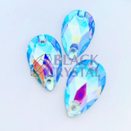 KAMIENIE SZKLANE ŁEZKA AQUAMARINE AB, SEW ON STONES