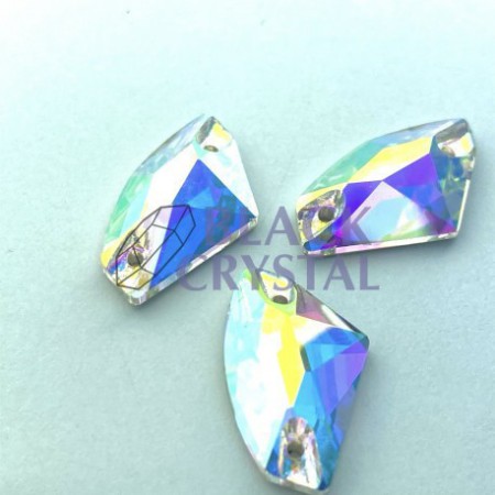 AX - 12x19mm - 1szt. Szklane CRYSTAL AB / nr. 1072b