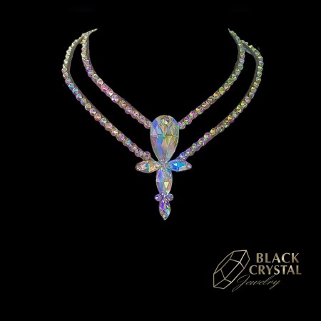 KSZTAŁT LIŚCIA 9x20mm - 10szt. Żywiczne BLUE ZIRCON AB / nr. 818
