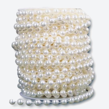 PERŁY NA SZNURKU CREAM