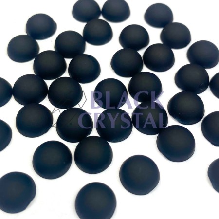 PÓŁPERŁY MATOWE BLACK, MATTE HALF ROUND PEARLS