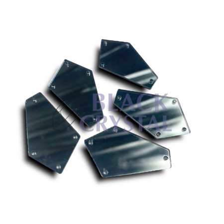 LUSTERKO JET HEMATITE, SEW ON MIRROR