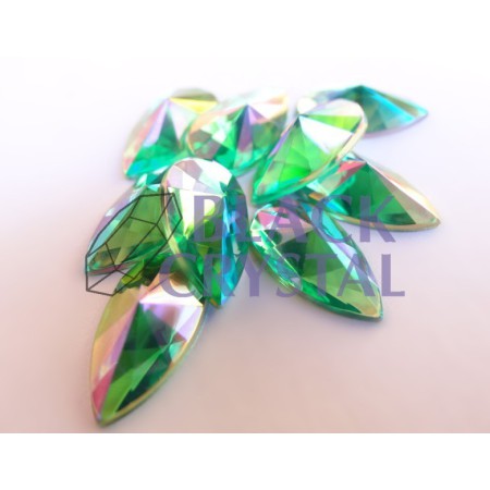 ŁEZKA PODŁUŻNA - 8x18mm - 20szt. Akryl PERIDOT AB  / nr. 200