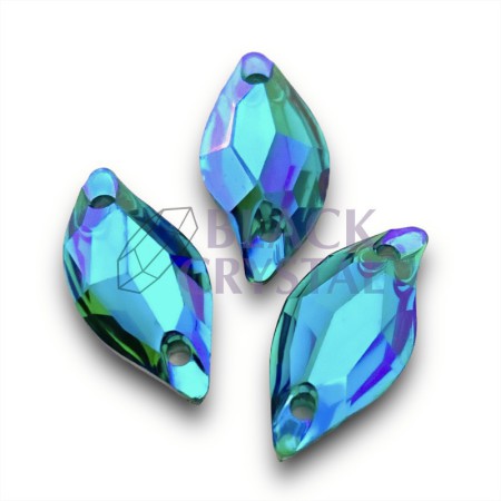 KSZTAŁT LIŚCIA 9x20mm - 10szt. Żywiczne BLUE ZIRCON AB