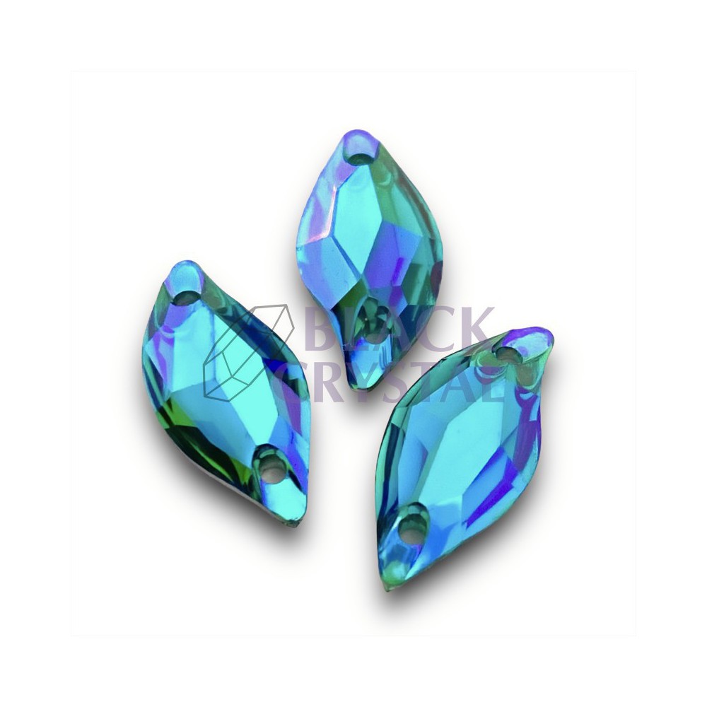 KSZTAŁT LIŚCIA 9x20mm - 10szt. Żywiczne BLUE ZIRCON AB