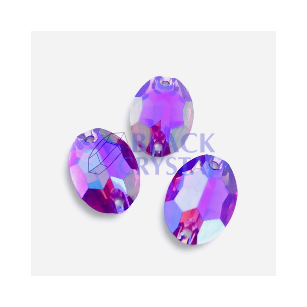 OVAL AB - 7x12mm - 30szt. Żywiczne LILAC AB