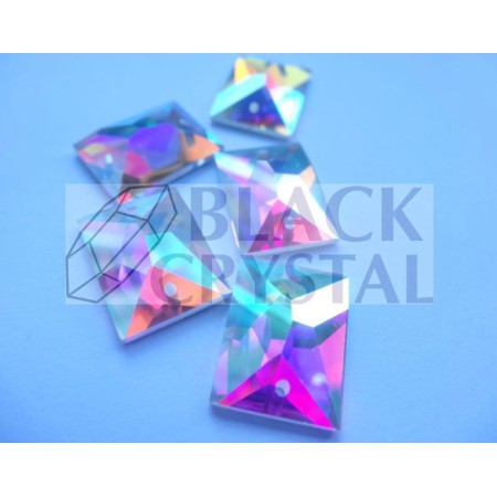 PROSTOKĄT - 12x18mm - 1szt. Szklane CRYSTAL AB / nr. 84b