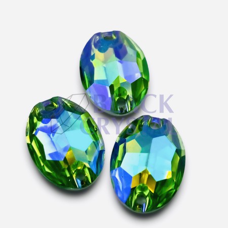 OVAL - 7x10mm - 30szt. Żywiczne PERIDOT AB