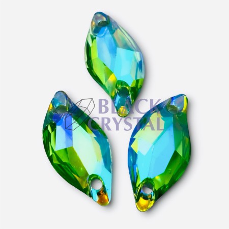 KSZTAŁT LIŚCIA 9x20mm - 10szt. Żywiczne PERIDOT AB