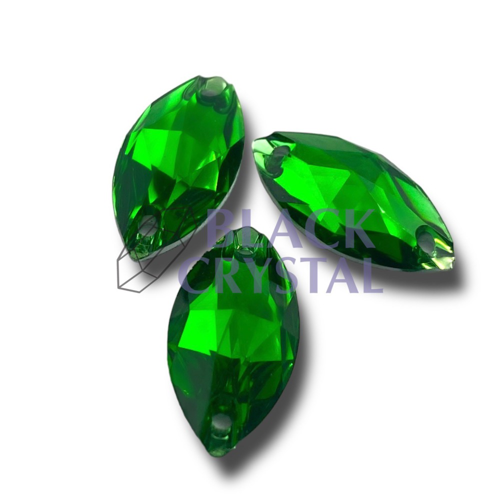 OCZKO MAŁE - 6x12mm - 30szt. Żywiczne EMERALD nr. 412