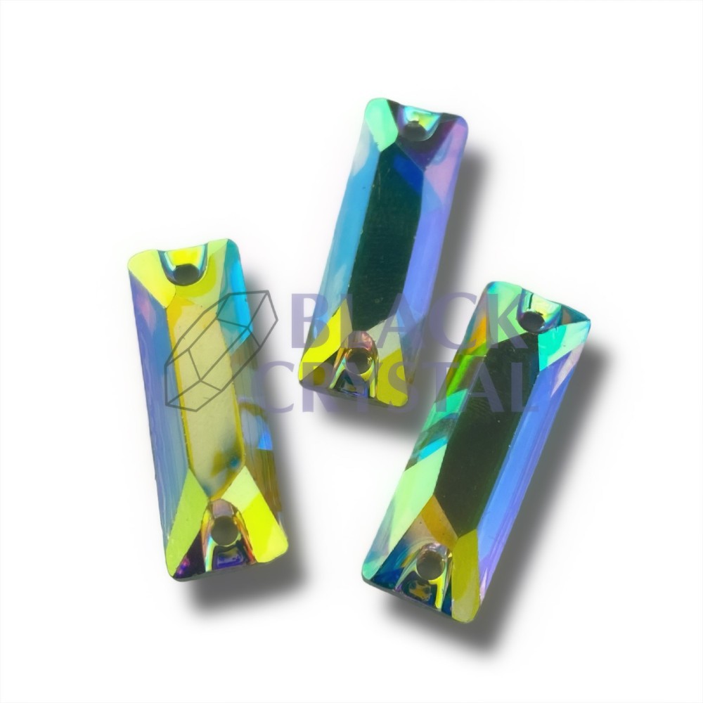PROSTOKĄT - 6X18mm - 30szt Żywiczne CRYSTAL AB / nr. 612