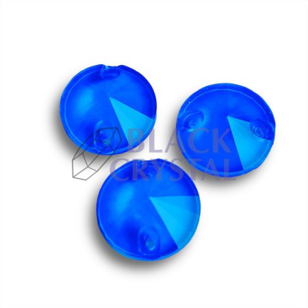 KAMIENIE DO PRZYSZYWANIA OKRĄGŁE NEON BLUE, SEW ON STONES