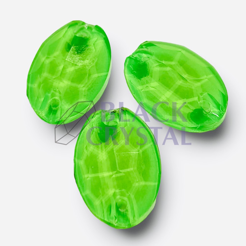 KAMIENIE SZKLANE OVAL NEON LIME, SEW ON CRYSTALS