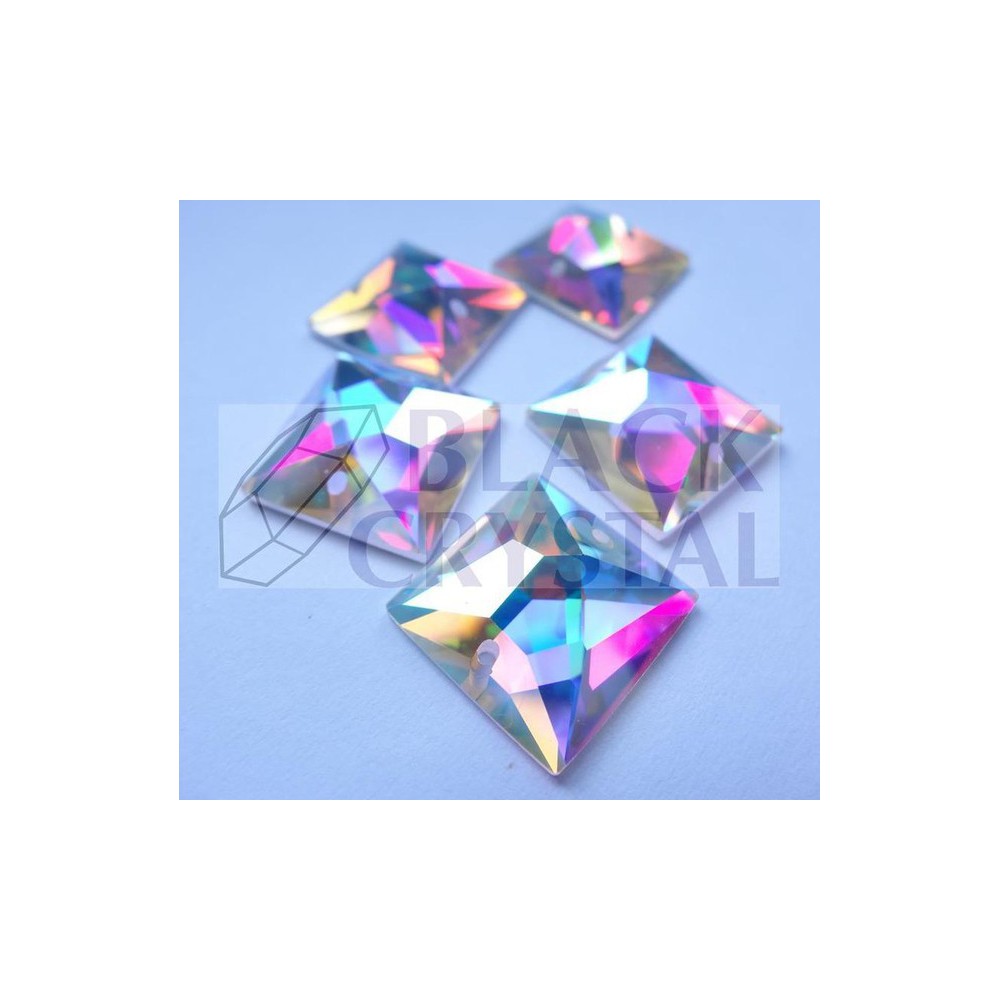 KAMIENIE SZKLANE KWADRAT CRYSTAL AB, SEW ON STONES