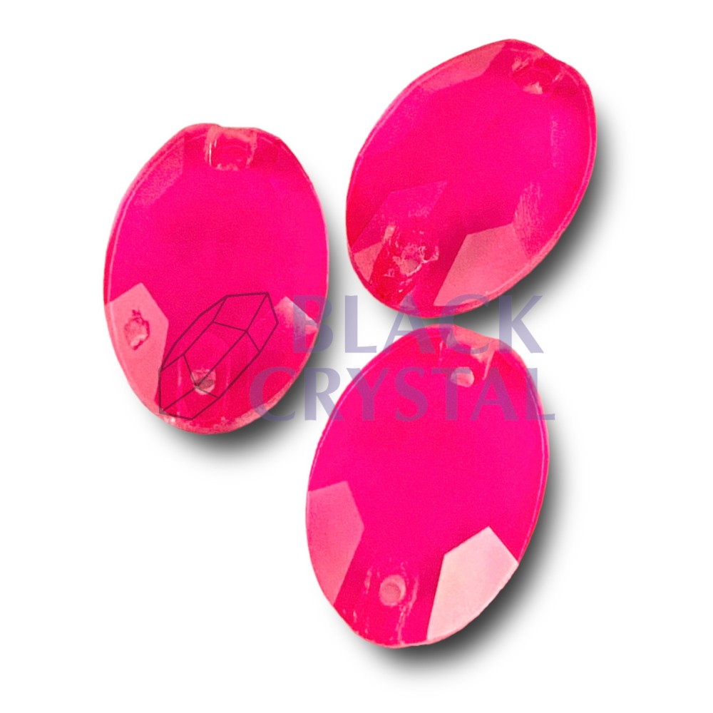 KAMIENIE DO PRZYSZYWANIA OVAL NEON ROSE, SEW ON STONES