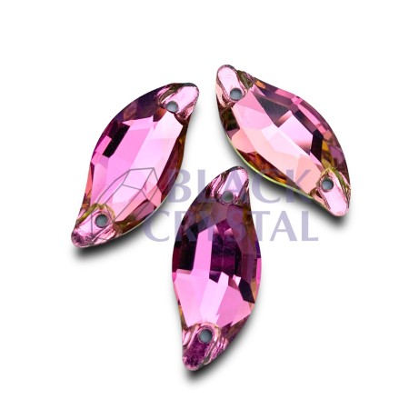 KAMIENIE SZKLANE LIŚĆ ROSE, SEW ON STONES