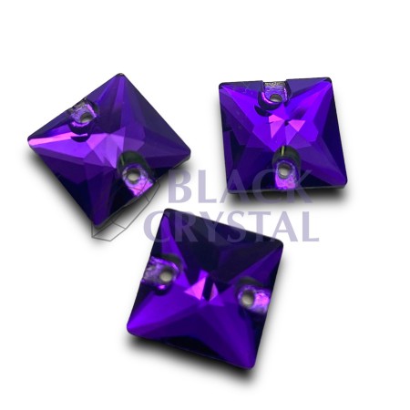 KAMIENIE SZKLANE KWADRAT DARK PURPLE, SEW ON STONES