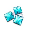KWADRAT - 12mm -1szt. Szklane AQUAMARINE / nr. 712b