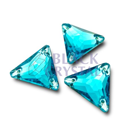 KAMIENIE SZKLANE TRÓJKĄT AQUAMARINE, SEW ON STONES