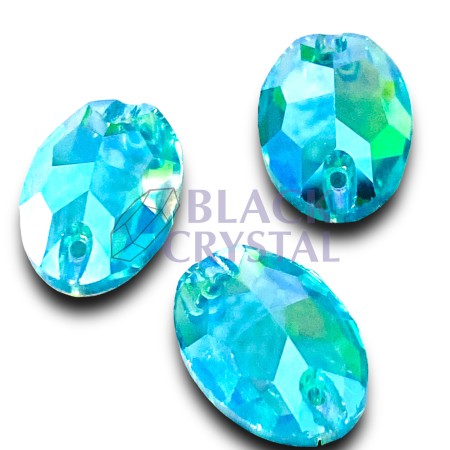 KAMIENIE SZKLANE OVAL AQUA AB, SEW ON STONES