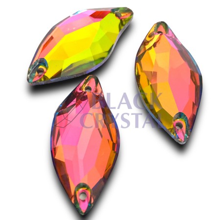 KAMIENIE SZKLANE LIŚĆ VIRTUAL MEDIUM, SEW ON STONES