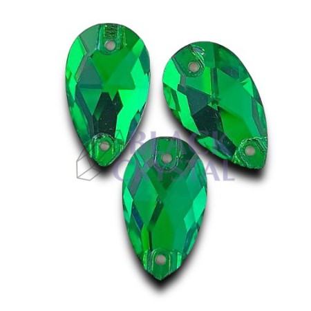 KAMIENIE SZKLANE ŁEZKA EMERALD, SEW ON STONES