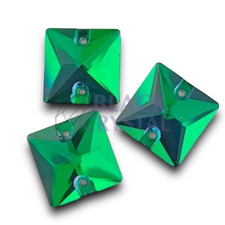 KAMIENIE SZKLANE KWADRAT EMERALD, SEW ON STONES