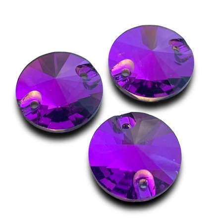 KAMIENIE SZKLANE OKRĄGŁE AMETHYST, SEW ON CRYSTALS
