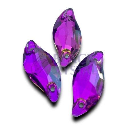 KAMIENIE SZKLANE LIŚĆ AMETHYST, SEW ON STONES