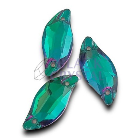 KAMIENIE SZKLANE LISTEK EMERALD, SEW ON STONES