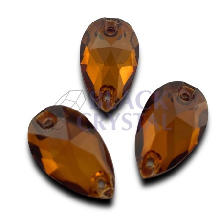 KAMIENIE SZKLANE ŁEZKA YELLOW COFFEE, SEW ON CRYSTALS