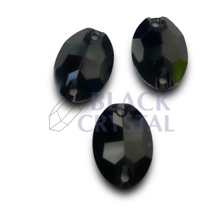 SZKLANE KAMIENIE OVAL JET BLACK, SEW ON CRYSTALS