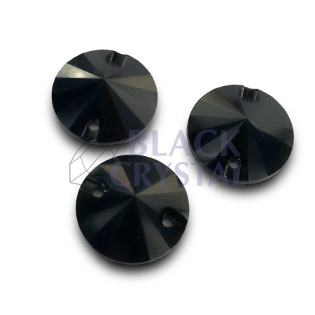 KAMIENIE SZKLANE OKRĄGŁE JET BLACK, SEW ON STONES