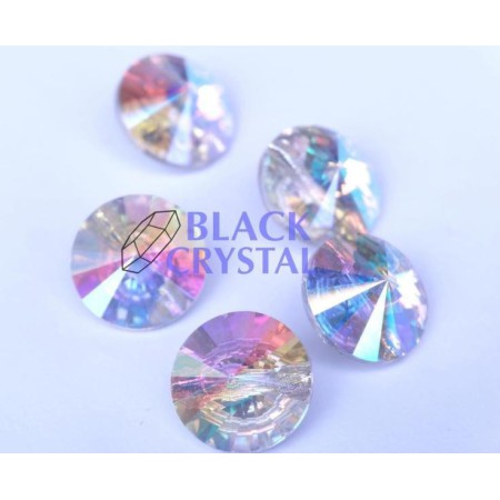 GUZIKI - 10mm - 1szt. Szklane - CRYSTAL AB / nr.149b