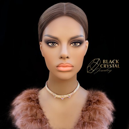 Naszyjnik do tańca CHOKER Carla - crystal AB