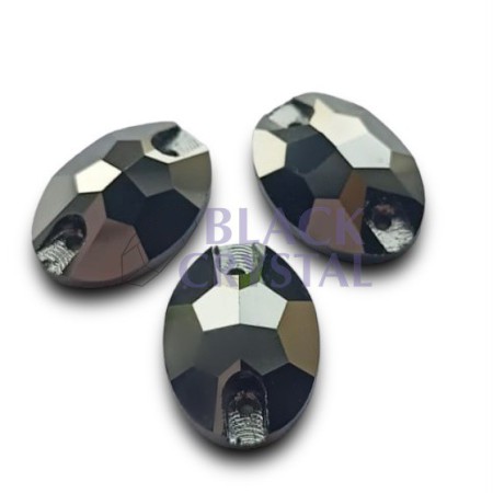 KAMIENIE SZKLANE ŁEZKA JET HEMATITE, SEW ON STONES