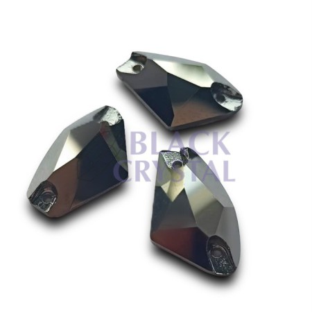 KAMIENIE SZKLANE JET HEMATITE, SEW ON STONES