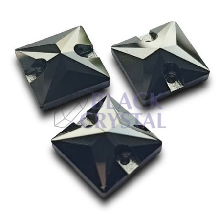 KAMIENIE SZKLANE JET HEMATITE, SEW ON STONES