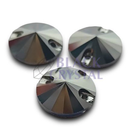 KAMIENIE SZKLANE JET HEMATITE, SEW ON STONES