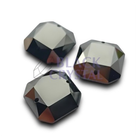 KAMIENIE SZKLANE JET HEMATITE, SEW ON STONES